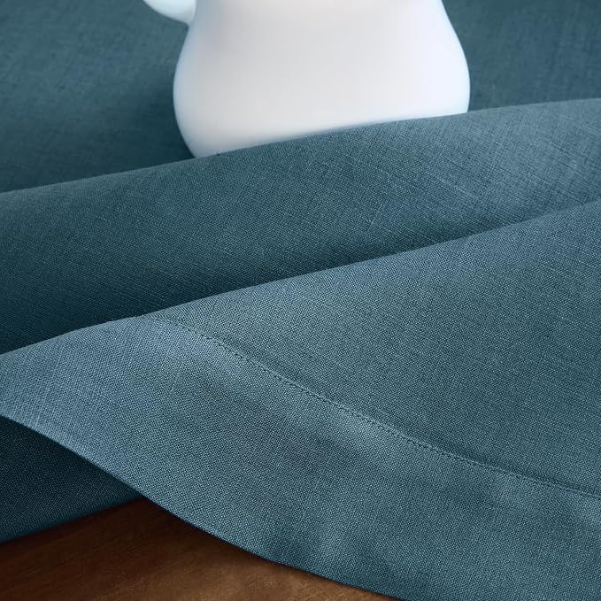 Solino Home 100% Linen Table Runner Peacock Blue Woven, Fete 14 x 72 in | Table - Image 5
