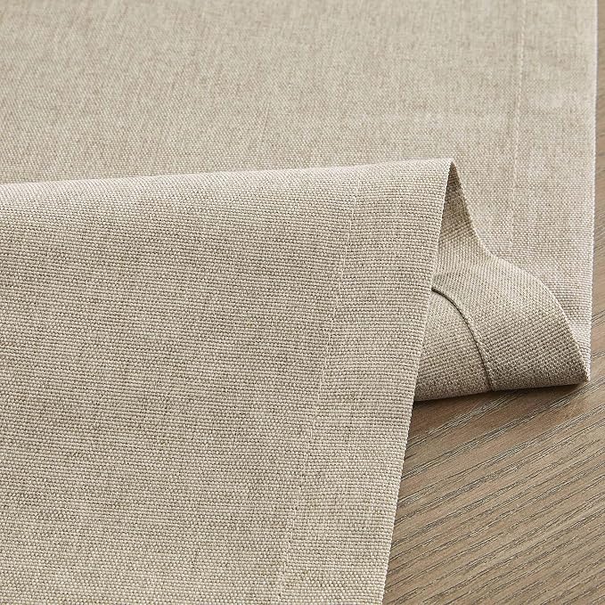 Basic Linen Style Table Runner, 14x72 Inch Natural | Mitered Corner Design - Image 6