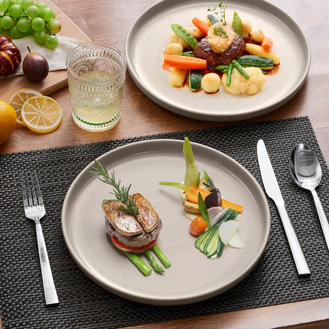 LIANYU 6Pcs Dinner Salad Plates Set, 7.75 Inch Stoneware Kitchen Dessert Flat - Image 3