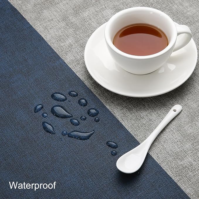 Table Runners 55 Inch Long, Dual-Sided Faux Leather Table Runner | Waterproof - Image 3