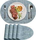Placemats for Dining Table Set of 4 Non-Slip, Heat Resistant Oval Leather by Delicateandelegantplacemats