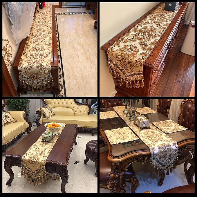 Luxury Velvet Gold Table Runner 205 Inches Long - Image 7