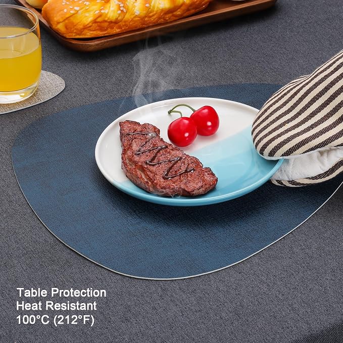 Faux Leather Placemats Set of 4, Dual Sided - Image 4