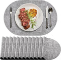 Placemats Set of 12 Washable, Heat Resistant Table Placemats Wipeable Faux by Delicateandelegantplacemats