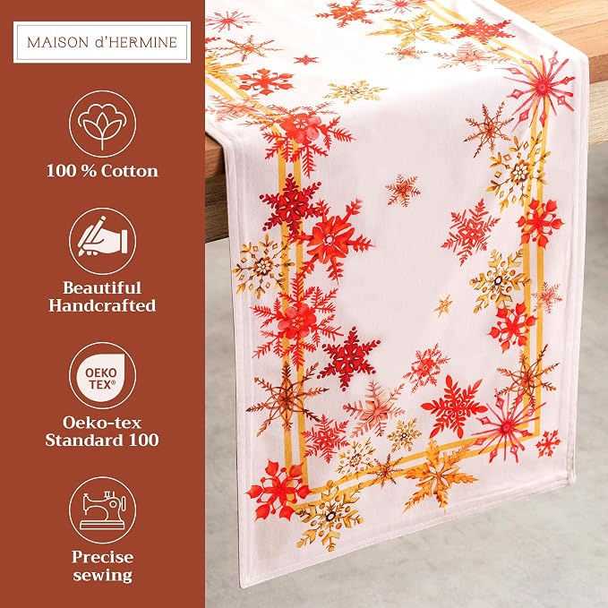 Maison d' Hermine Table Runner 100% Cotton 14.50" x 72" | Table Runners 72 - Image 2