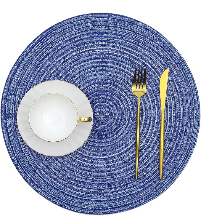 SHACOS Round Braided Placemats Set of 8 Round Table Mats - Image 2