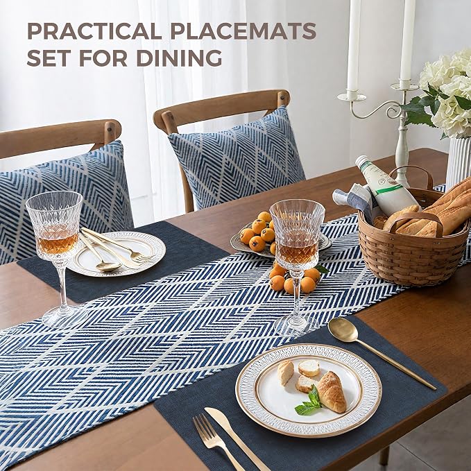 NCUE Vinyl Placemats Set of 4, Heat Resistant, Nonslip Faux Leather Waterproof - Image 5