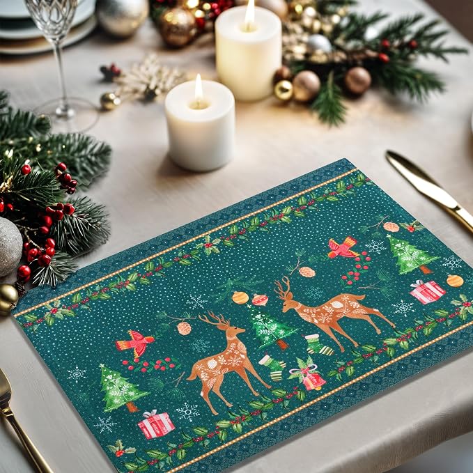 Maison d' Hermine Placemats Set of 4 Reusable 100% Cotton | Cloth Place Mats - Image 5