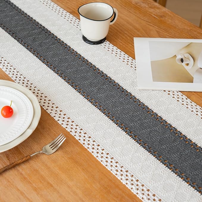 Farmhouse Table Runner for Home Decor 12x108 Grey Fall Home Decor | 108Inches - Image 4