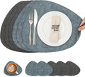 Faux Leather Placemats Set of 6, Dual Sided by Chitomars