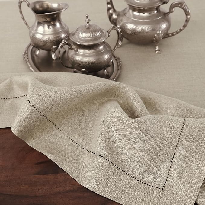 Solino Home 100% Pure Linen Dining Table Runner Natural Woven, 14 x 72 in | - Image 9