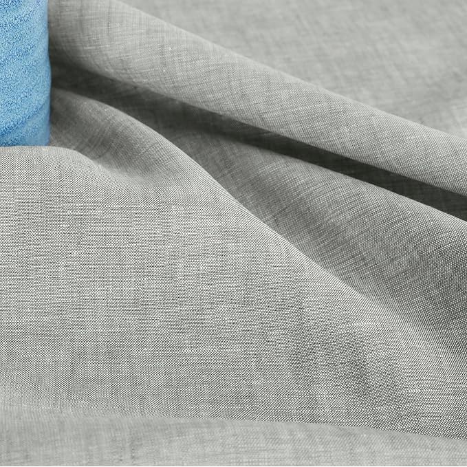 Solino Home 100% Pure Linen Table Runner Chambray Grey, Athena 14 x 48 in | - Image 9