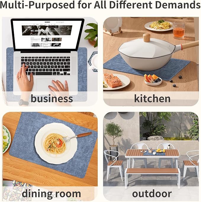Maxpearl Faux Leather Placemats Set of 6, Suitable - Image 9