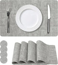 NCUE Vinyl Placemats Set of 4, Heat Resistant, Nonslip Faux Leather Waterproof by NCUE