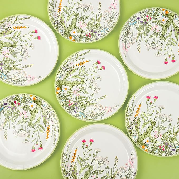 AimFun 48 Pcs Wildflower Diposable Paper Plates 9 Inch Floral Party Plate | - Image 4