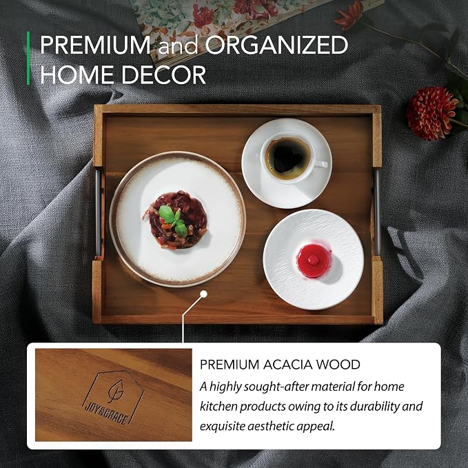 Joy&Grace Acacia Wood Ottoman Tray - Image 4