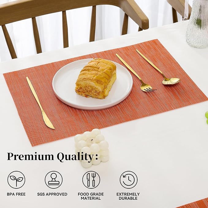 Leetaltree Orange Placemats Set of 6 - Image 2