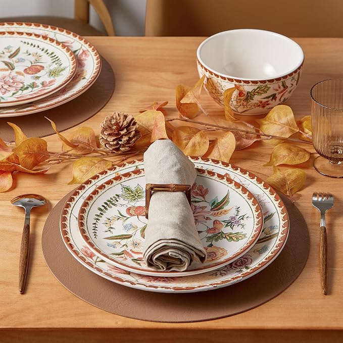 Bico Blooming Moment Salad Plates Set of 4, 8.75 Inch Ceramic Dessert Plates - Image 3