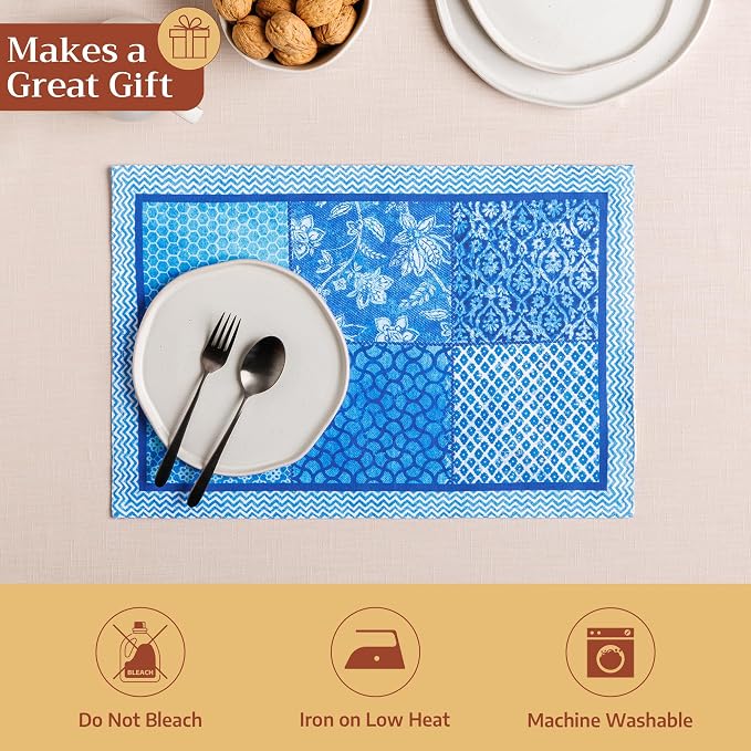 Maison d' Hermine Placemats Set of 4 Reusable 100% Cotton | Cloth Place Mats - Image 5