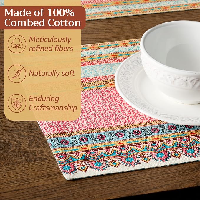 Maison d' Hermine Placemats Set of 4 Reusable 100% Combed Cotton | Cloth Place - Image 4