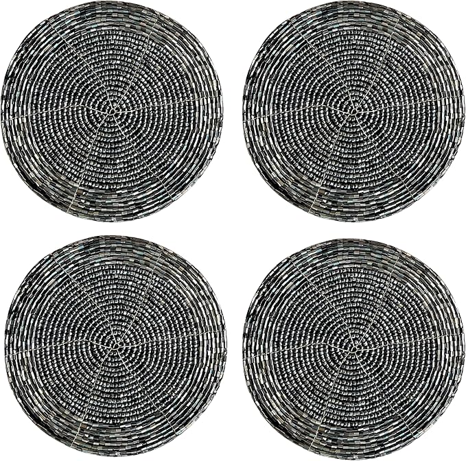 Coasters Set of 4 Handmade Beaded Bar Drink Tabletop Protection - Image 8