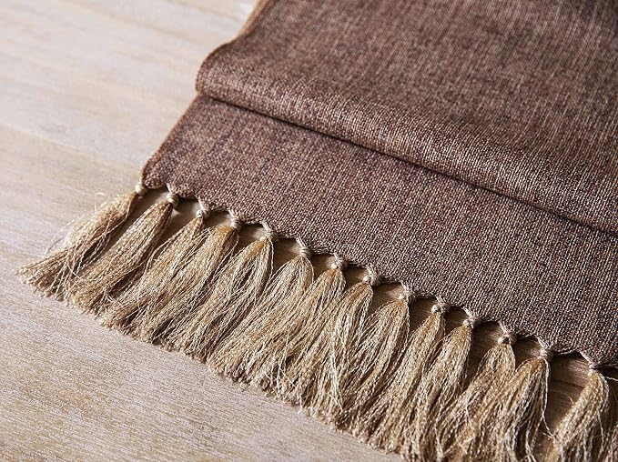 Brown Table Runners 36 Inches Long, Burlap Linen Style Rustic Farmhouse Table - Image 6