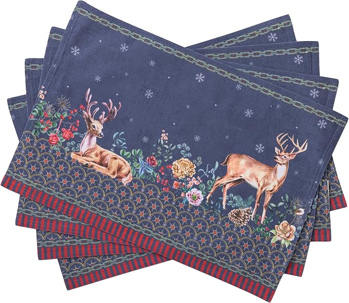 Maison d' Hermine Placemats Set of 4 Reusable 100% Cotton | Cloth Place Mats by MaisondHermine