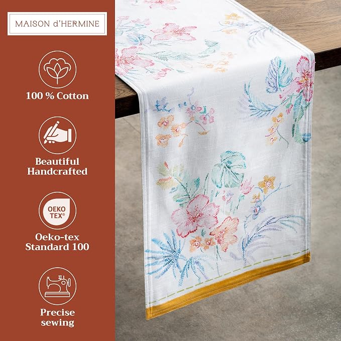 Maison d' Hermine Table Runner 100% Cotton 14.50" x 72" | Table Runners 72 - Image 2