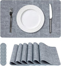 NCUE Vinyl Placemats Set of 6, Heat Resistant, Nonslip Faux Leather Waterproof by NCUE