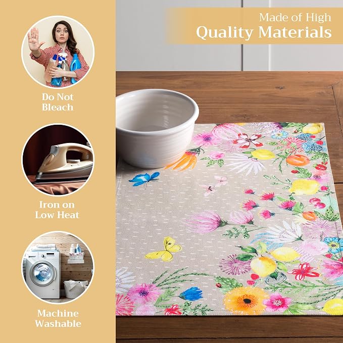 Maison d' Hermine Placemats Set of 4 Reusable 100% Cotton | Cloth Place Mats - Image 3
