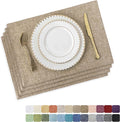 Home Brilliant Linen Placemats Set of 4 Heat Resistant Dining Table Cloth Place by HomeBrilliant