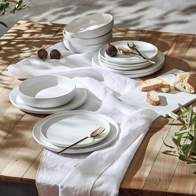Porto by Stone Lain Macchio 12-Piece Premium Kitchen & Dining Dinnerware Set - Image 4