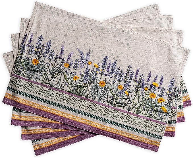 Maison d' Hermine Placemats Set of 4 Reusable 100% Cotton | Cloth Place Mats by MaisondHermine