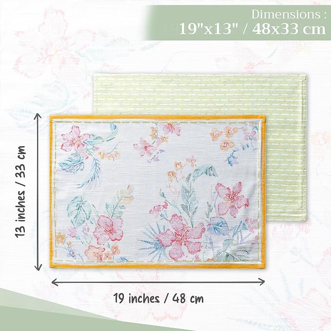 Maison d' Hermine Placemats Set of 4 Reusable 100% Cotton | Cloth Place Mats - Image 4