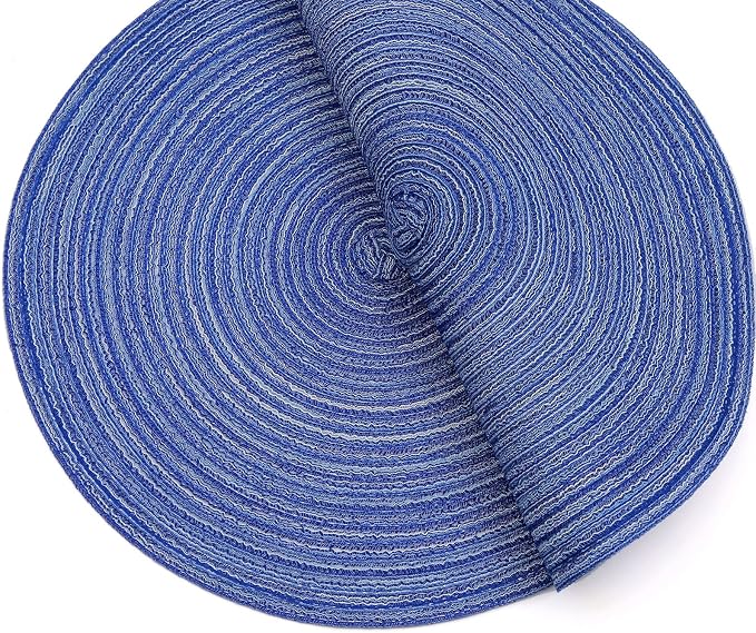 SHACOS Round Braided Placemats 15 inch Set of 6 Washable Kitchen Table Placemats - Image 3