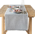 Over&Back 18x108 Woven Frayed Chambray Cotton Table Runner by overback