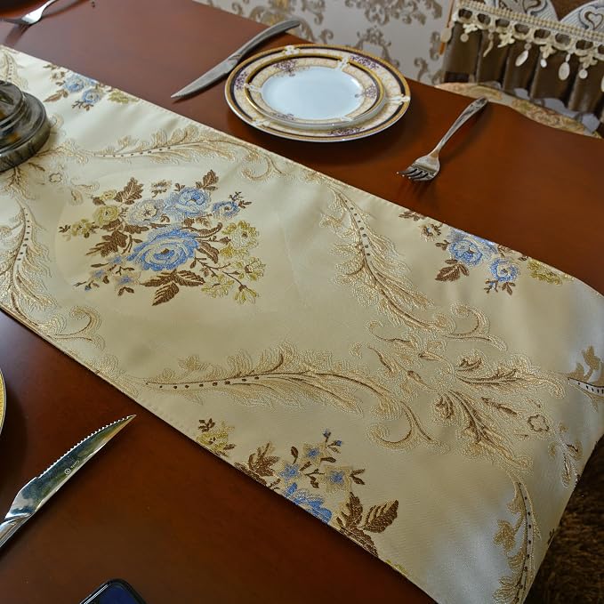 Extra Luxury Velvet Khaki Table Runner 72 Inches Long - Image 7