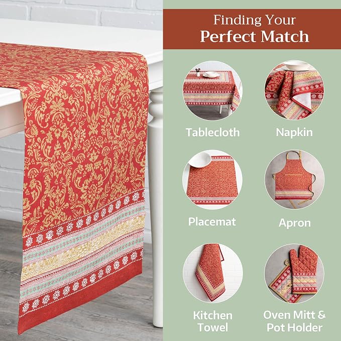 Maison d' Hermine Table Runner 100% Cotton 14.50" x 72" | Table Runners 72 - Image 5