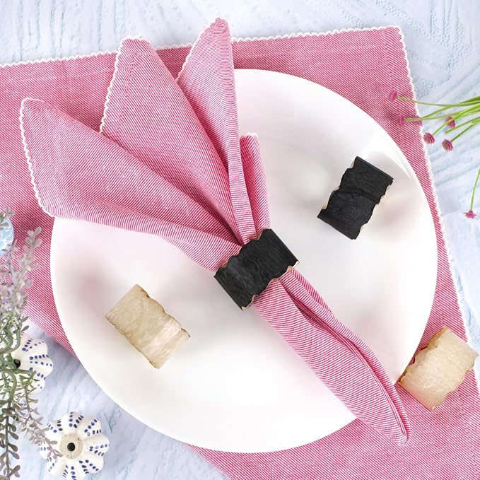 Rustic Epoxy Resin Napkin Rings, each 2x2x1 in., smooth finish, holiday dinners - Image 2