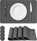 NCUE Vinyl Placemats Set of 4, Heat Resistant, Nonslip Faux Leather Waterproof by NCUE