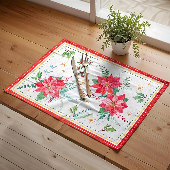 Maison d' Hermine Placemats Set of 4 Reusable 100% Cotton | Cloth Place Mats - Image 5