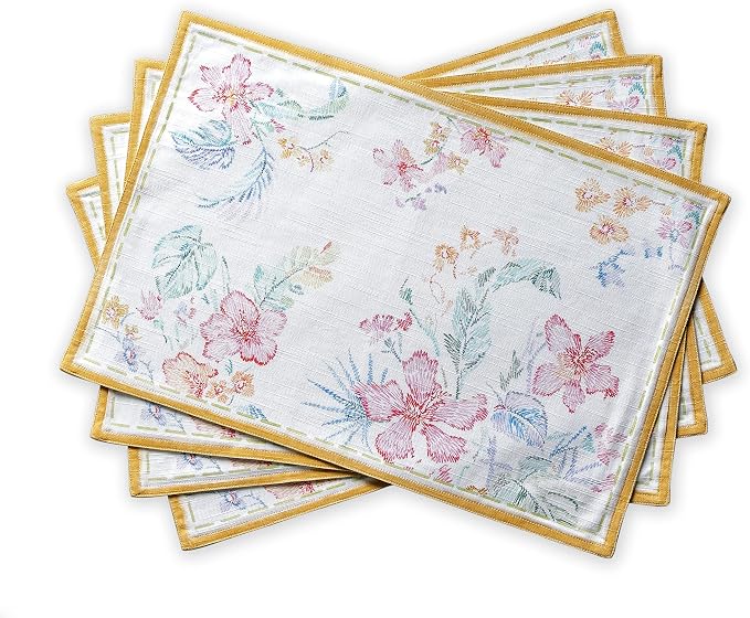 Maison d' Hermine Placemats Set of 4 Reusable 100% Cotton | Cloth Place Mats by MaisondHermine