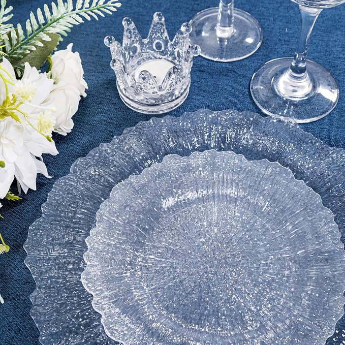 U-QE 60 Pieces Clear Plastic Plates - Image 3