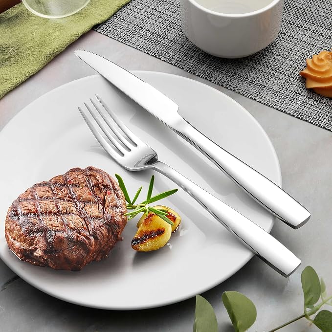 Onader 40 Piece Heavy Duty Silverware Set, Stainless Steel Flatware Cutlery Set - Image 5