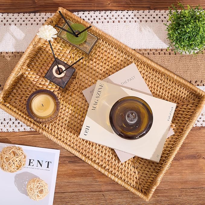 Rattan Rectangular Serving Tray - Image 7