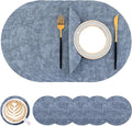 Homaxy Round Faux Leather Placemats and Coasters, Wipeable Place Mats, by Homaxy