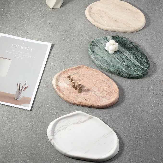 Luxurious Natural White Marble Vanity Tray, Cloud Shape Serving Stone Key Tray - Image 8
