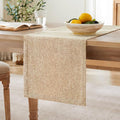Burlap Style Farmhouse Table Runner, 14x36 Inches Oatmeal Beige | Thick Durable by ZEEMARTONLINE