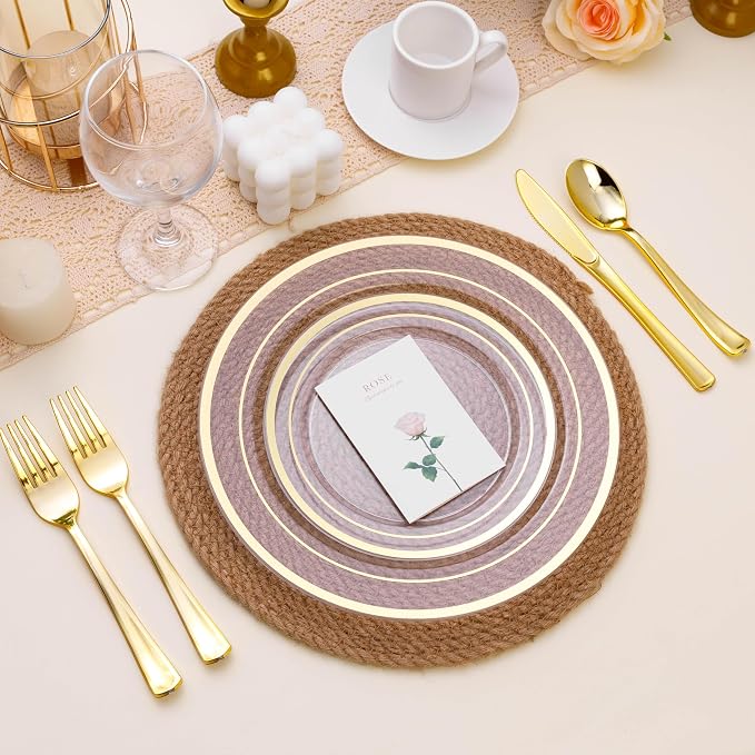 BESTSTAR 100PCS Clear Plastic Plates - Image 3