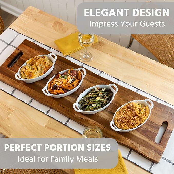 Oval Au Gratin Baking Dishes for Oven Safe and Microwave Cooking and Baking - Image 3